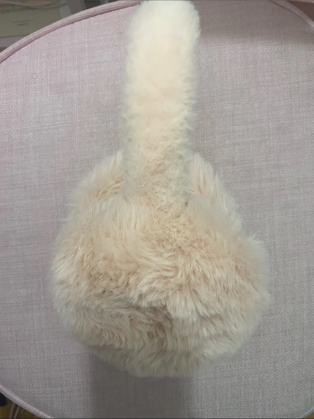 Plush Faux Fur Earmuffs in Light Blush